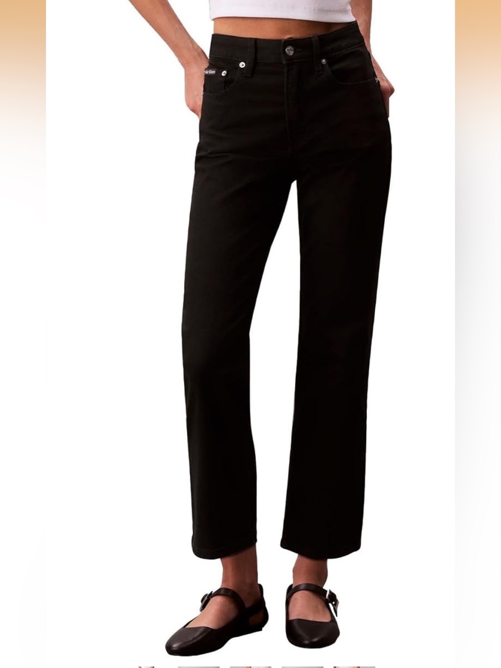 Calvin Klein Black Straight-Leg Women's Jeans